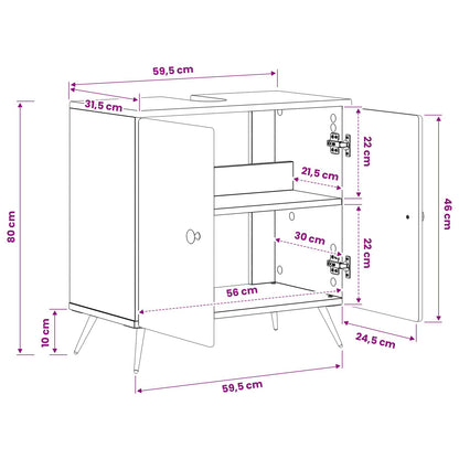 Badkamer wastafelkast BREDA Sonoma Eiken 59,5 x 31,5 x 59 cm