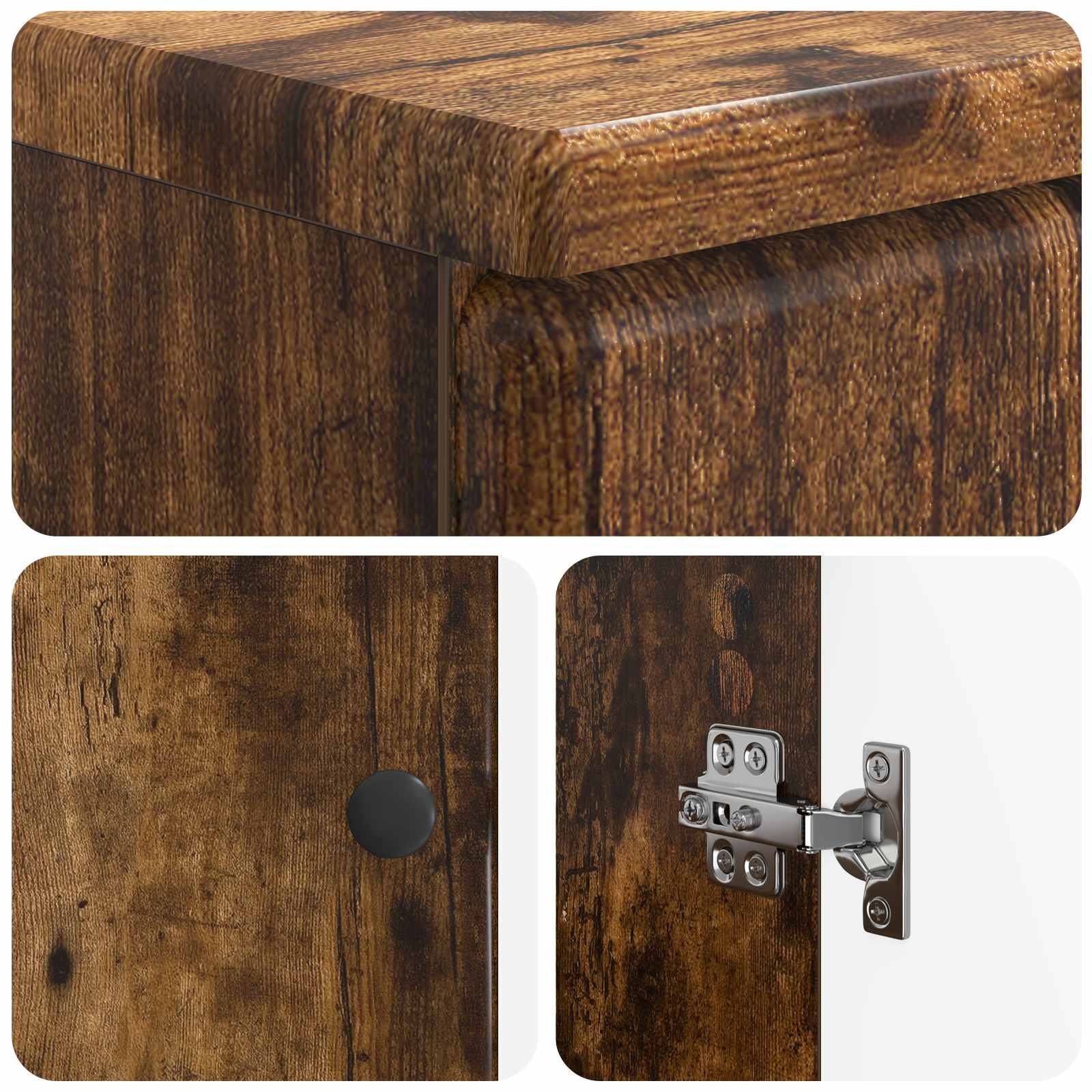 Badkamer wastafelkast BREDA Gerookt eiken 59,5 x 31,5 x 59 cm