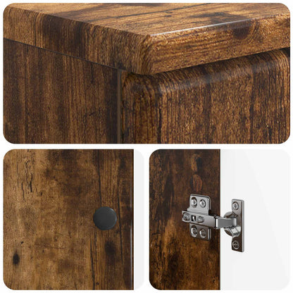 Badkamer wastafelkast BREDA Gerookt eiken 59,5 x 31,5 x 59 cm