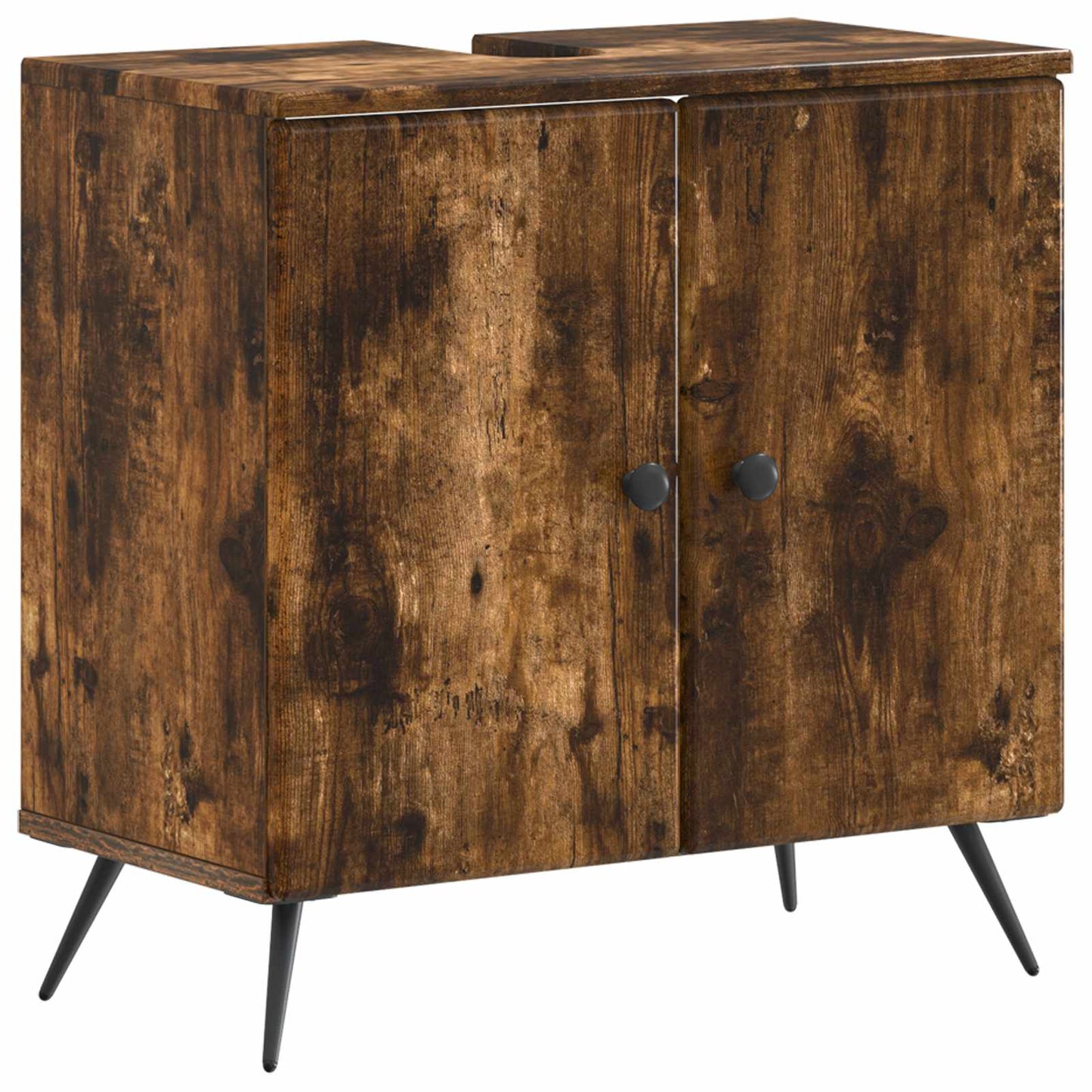 Badkamer wastafelkast BREDA Gerookt eiken 59,5 x 31,5 x 59 cm
