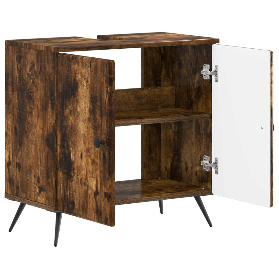 Badkamer wastafelkast BREDA Gerookt eiken 59,5 x 31,5 x 59 cm