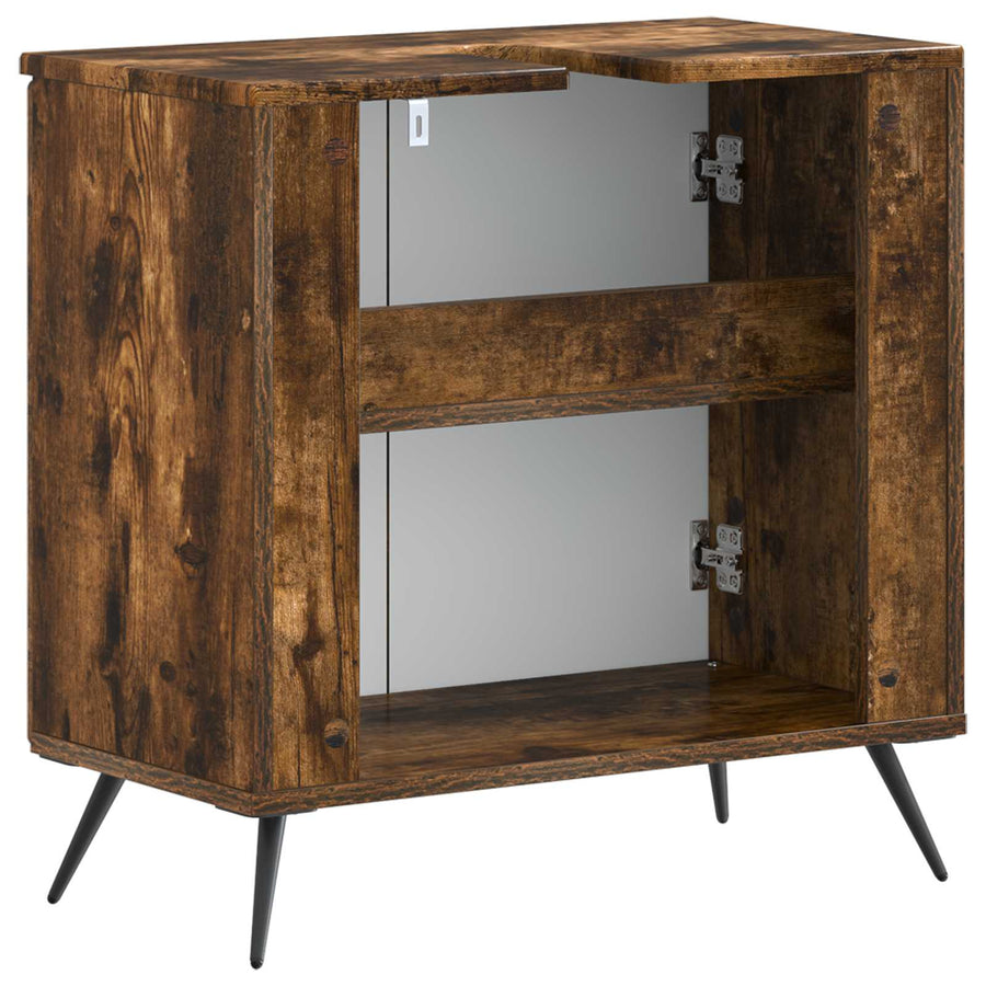 Badkamer wastafelkast BREDA Gerookt eiken 59,5 x 31,5 x 59 cm