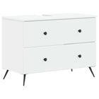 Wastafelkast badkamer 82x41x59 cm wit bewerkt hout