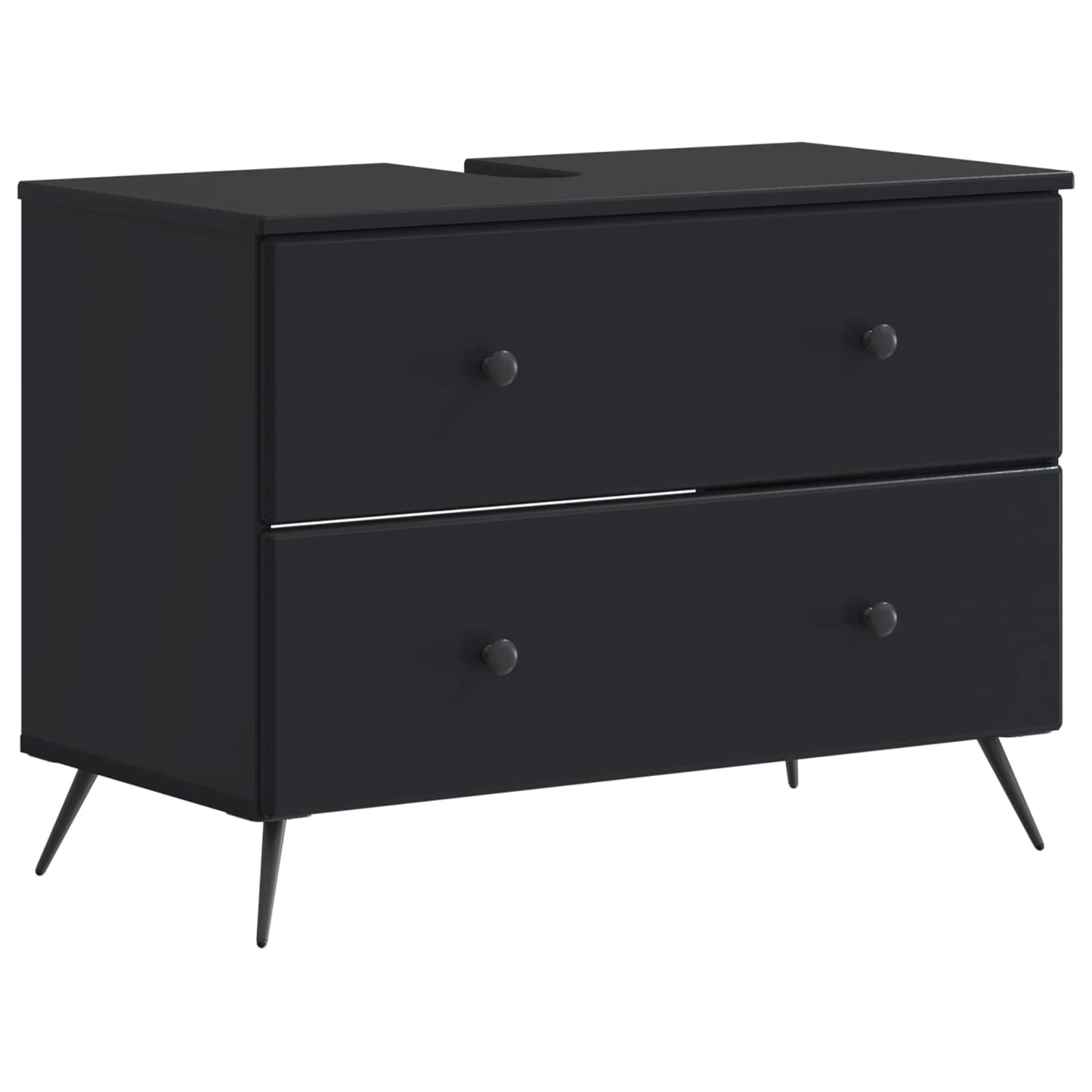 Badkamer wastafelkast BREDA Zwart 82 x 41 x 59 cm Bewerkt hout