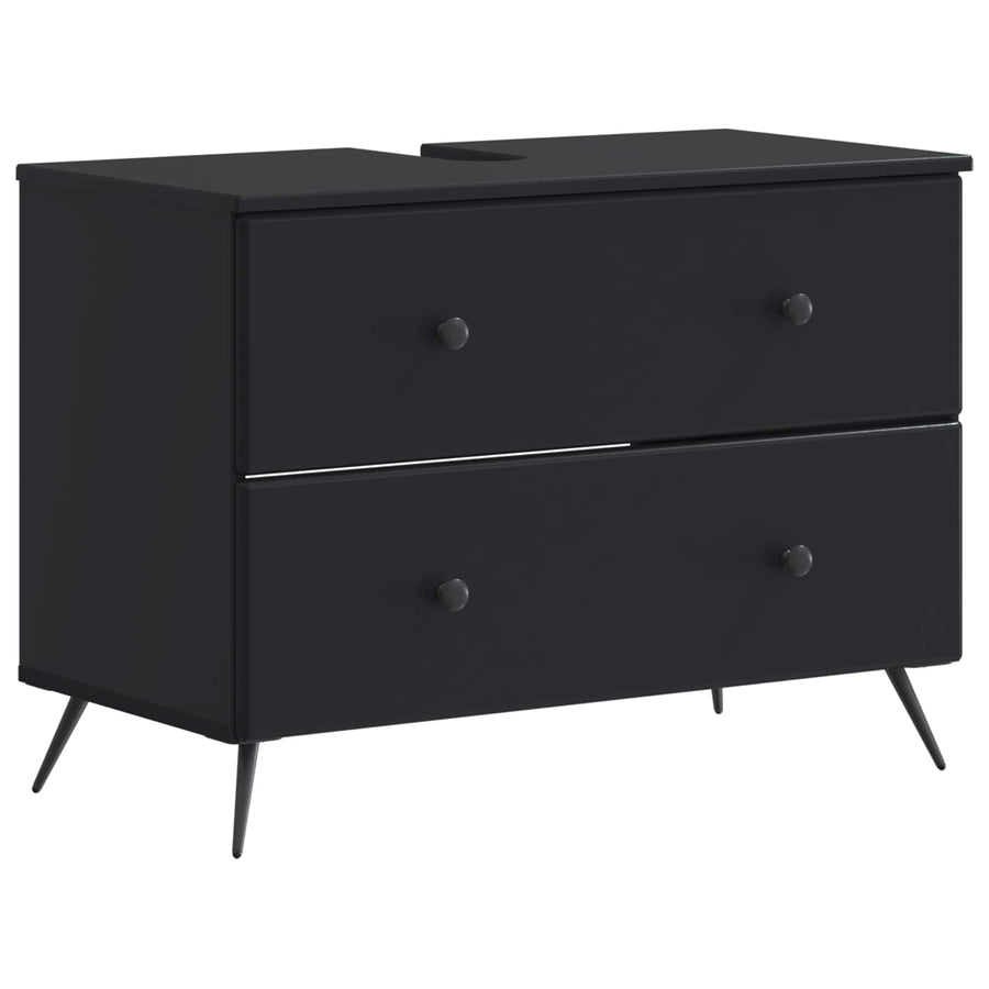 Badkamer wastafelkast BREDA Zwart 82 x 41 x 59 cm Bewerkt hout