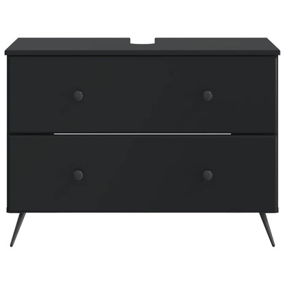 Badkamer wastafelkast BREDA Zwart 82 x 41 x 59 cm Bewerkt hout