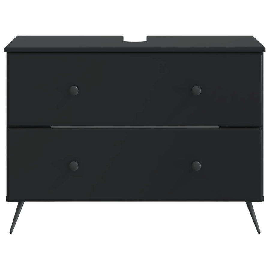Badkamer wastafelkast BREDA Zwart 82 x 41 x 59 cm Bewerkt hout