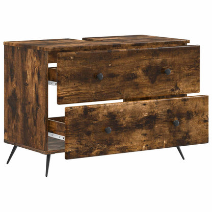 Badkamer wastafelkast BREDA Gerookt eiken 82 x 41 x 59 cm
