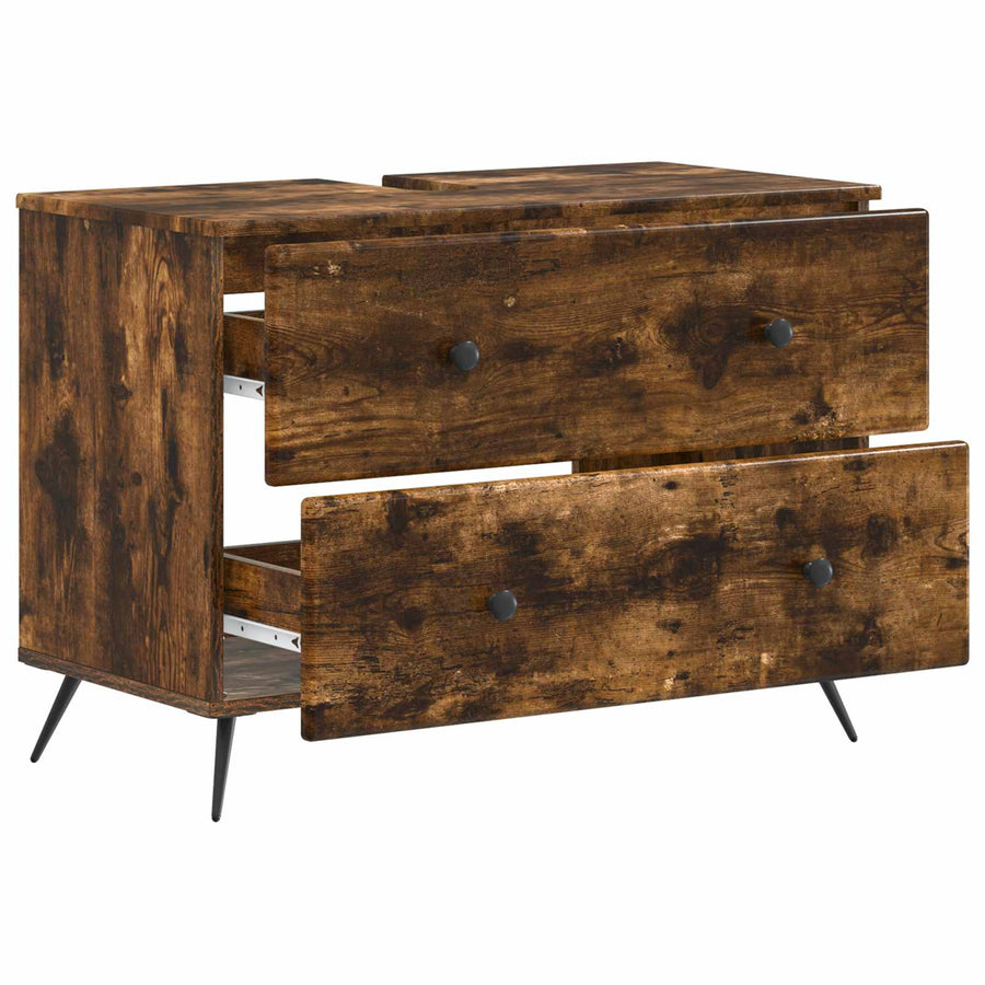 Badkamer wastafelkast BREDA Gerookt eiken 82 x 41 x 59 cm