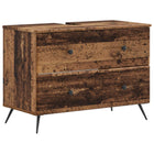 Badkamerkast 82x41x59 cm oud hout bewerkt hout