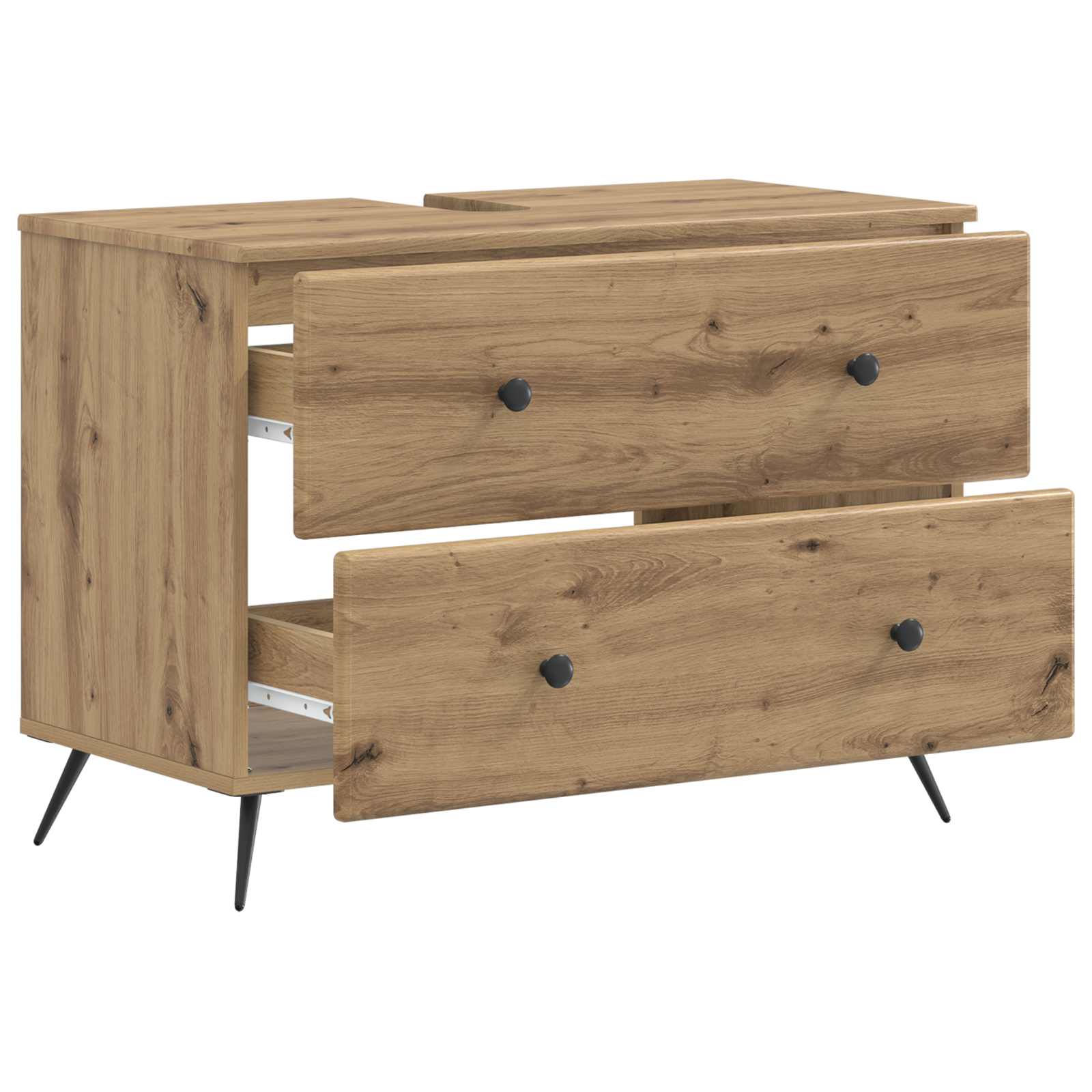 Badkamer wastafelkast BREDA Artisanaal eiken 82 x 41 x 59 cm
