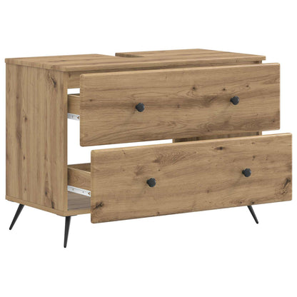 Badkamer wastafelkast BREDA Artisanaal eiken 82 x 41 x 59 cm