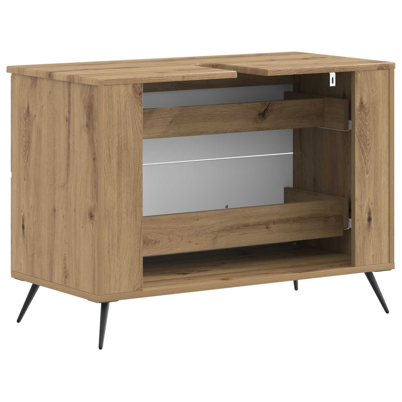 Badkamer wastafelkast BREDA Artisanaal eiken 82 x 41 x 59 cm
