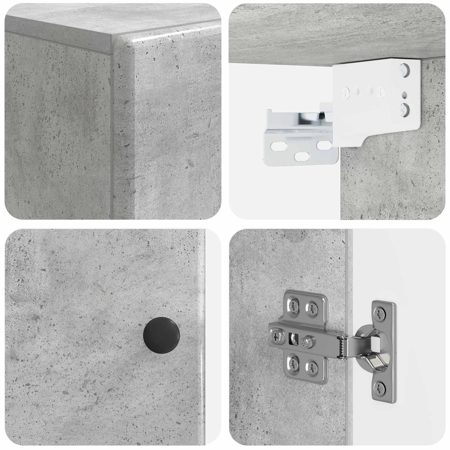 Badkamer wandkast BREDA Betongrijs 30 x 31 x 59 cm Bewerkt hout