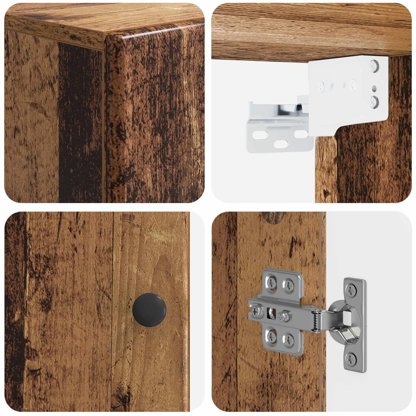 Badkamer wandkast BREDA Oud hout 30 x 31 x 59 cm Bewerkt hout