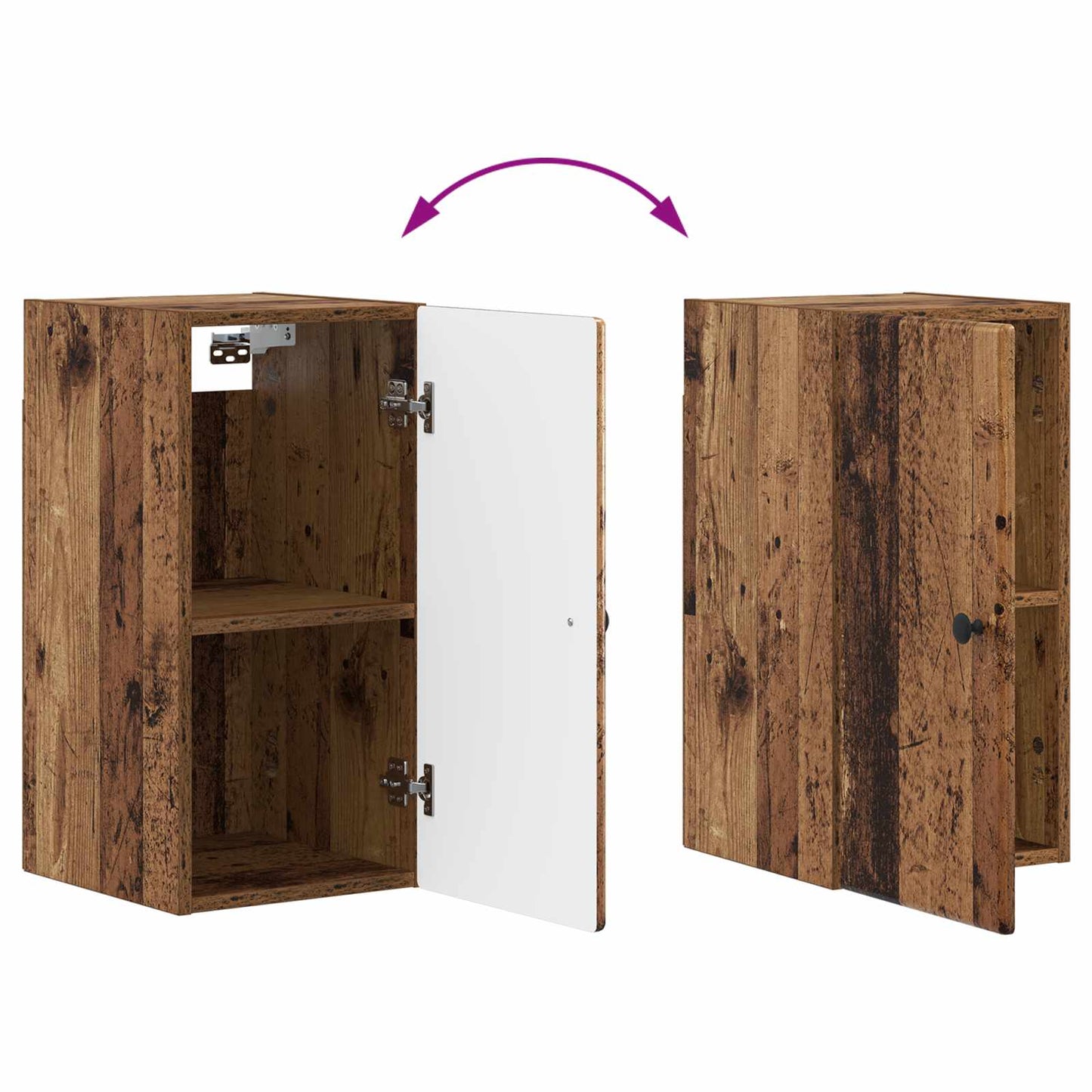 Badkamer wandkast BREDA Oud hout 30 x 31 x 59 cm Bewerkt hout