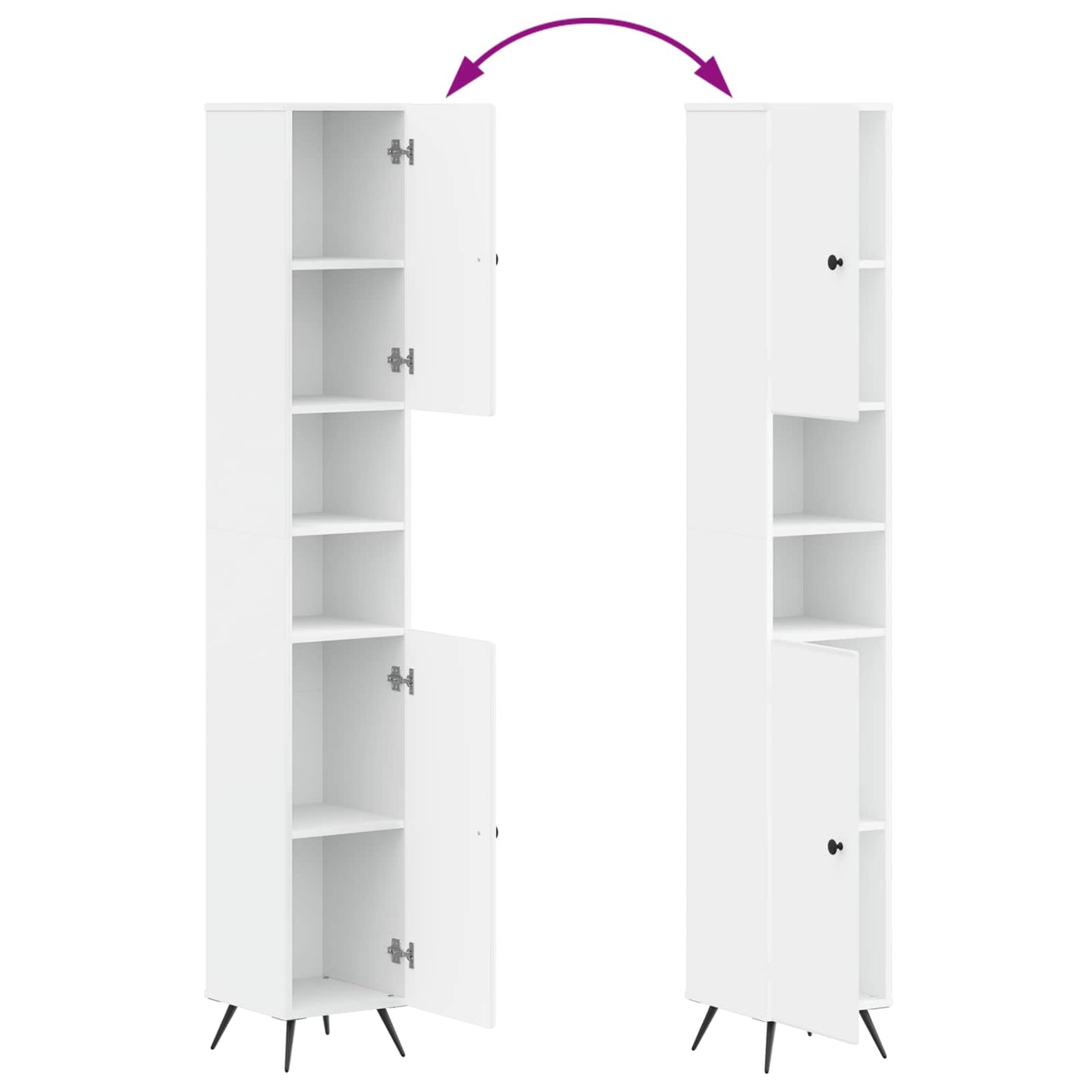 Badkamerkast met Open Plank BREDA Wit 30 x 31 x 190 cm