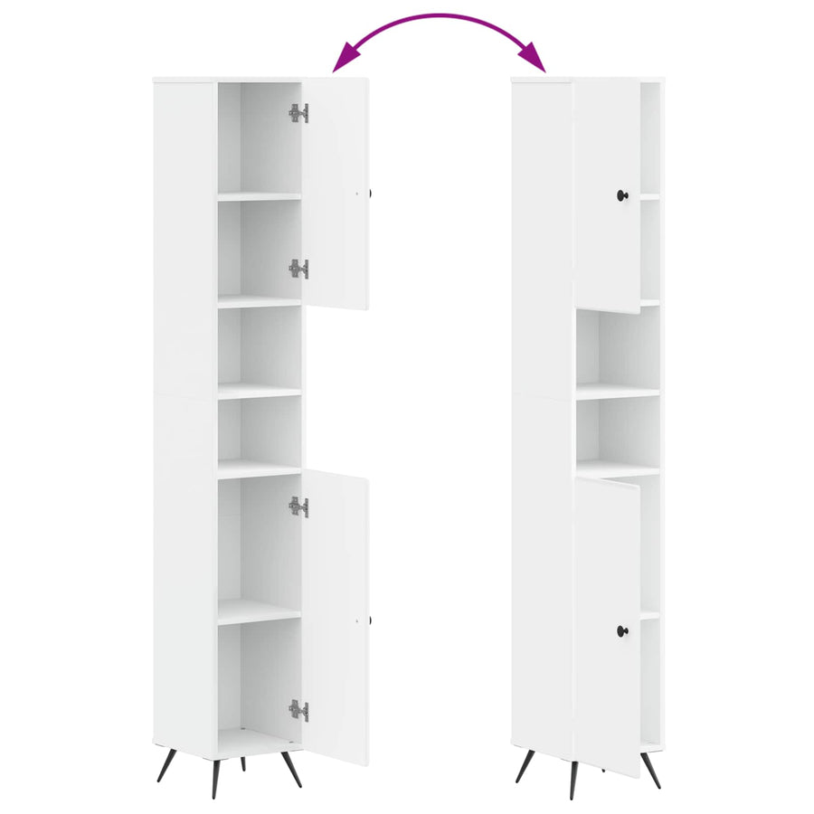Badkamerkast met Open Plank BREDA Wit 30 x 31 x 190 cm