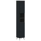 Badkamerkast BREDA 30x31x190 cm zwart bewerkt hout
