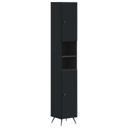 Badkamerkast BREDA 30x31x190 cm zwart bewerkt hout