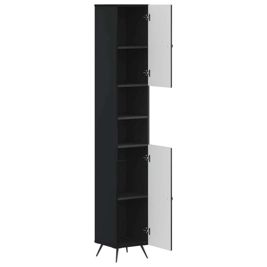 Badkamerkast met Open Plank BREDA Zwart 30 x 31 x 190 cm