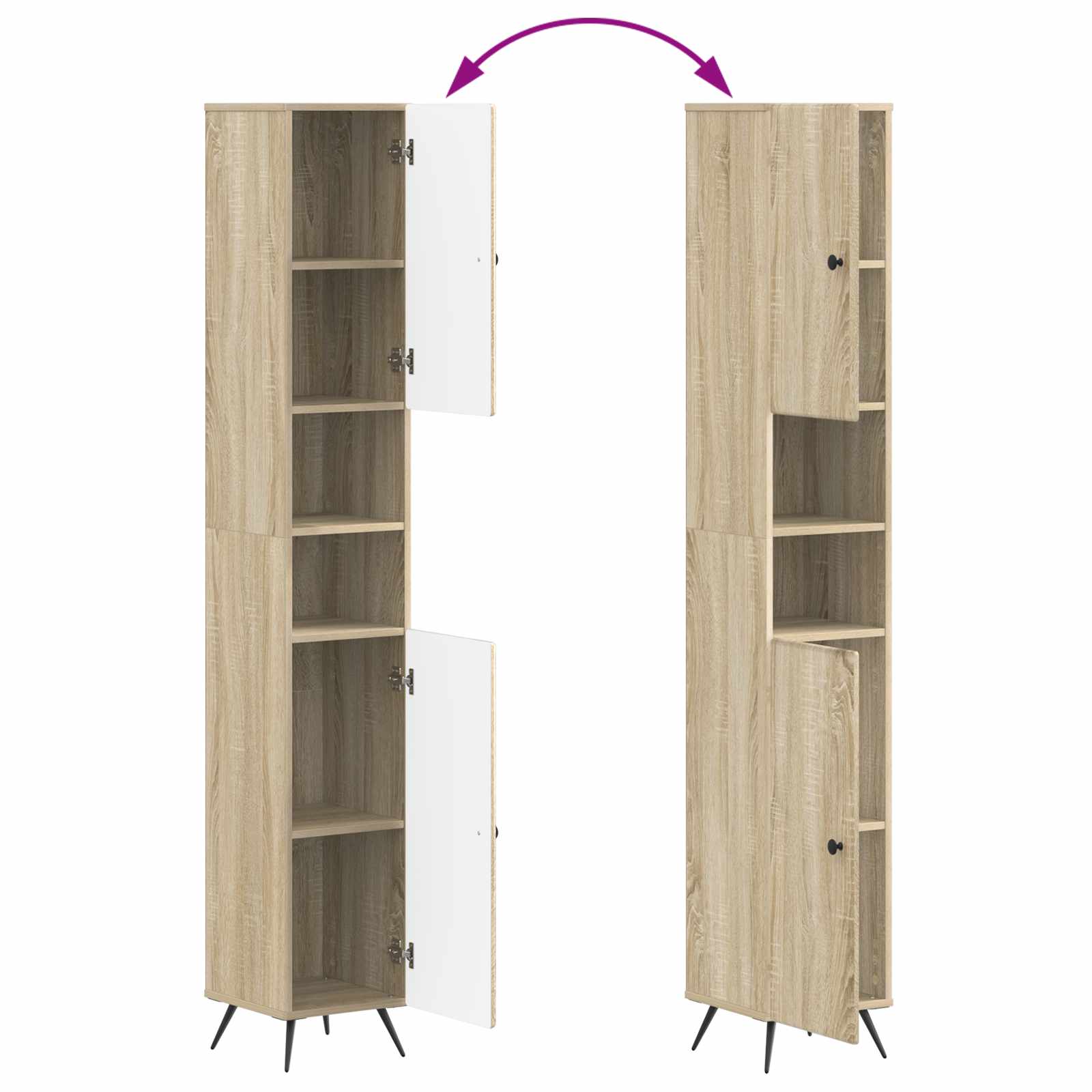 Badkamerkast met Open Plank BREDA Sonoma Eiken 30 x 31 x 190 cm