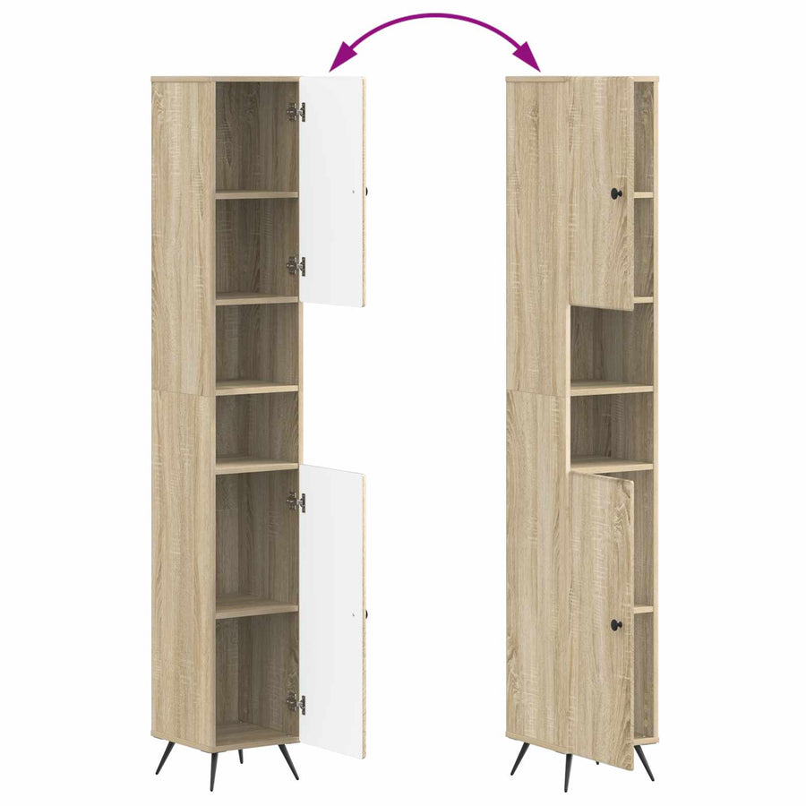 Badkamerkast met Open Plank BREDA Sonoma Eiken 30 x 31 x 190 cm