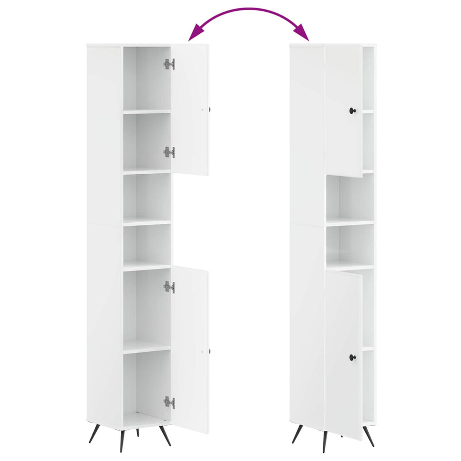 Badkamerkast met Open Plank BREDA Hoogglans Wit