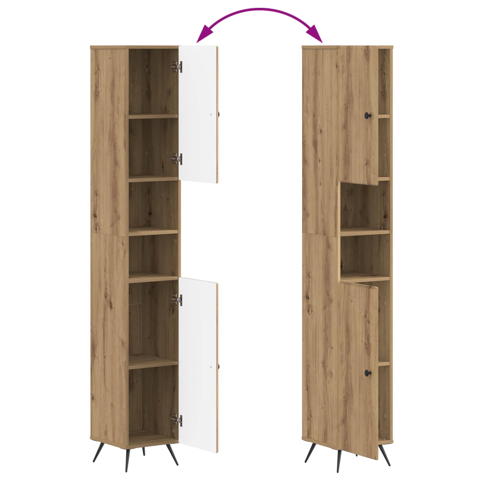 Badkamerkast met Open Plank BREDA Oud hout 30 x 31 x 190 cm
