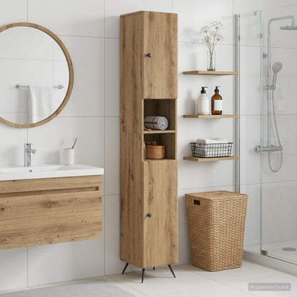Badkamerkast met Open Plank BREDA Artisanaal eiken