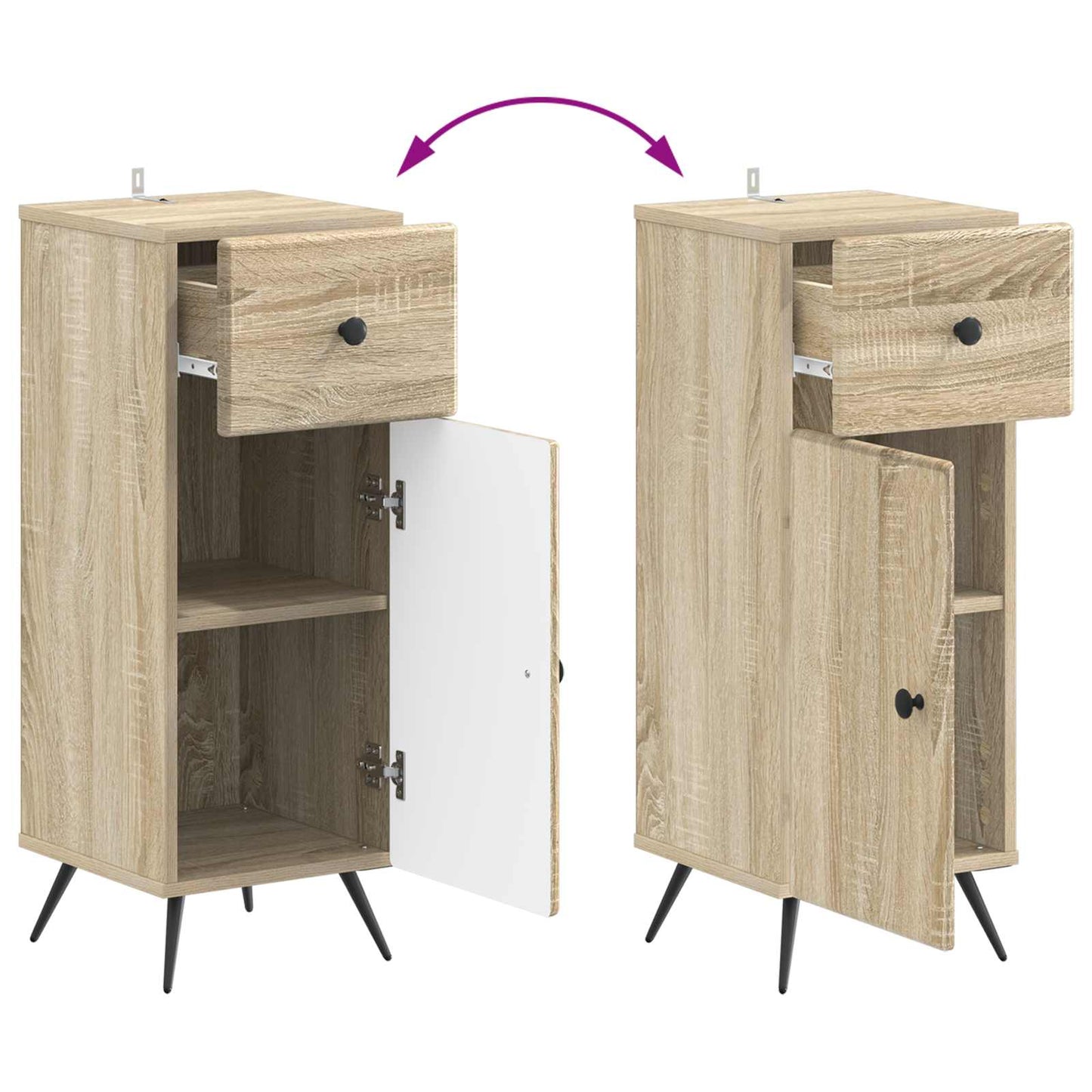 Badkamer Opbergkast BREDA Sonoma Eiken 30 x 31 x 80 cm