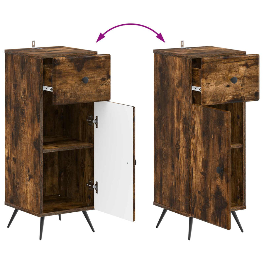 Badkamer Opbergkast BREDA Gerookt eiken 30 x 31 x 80 cm
