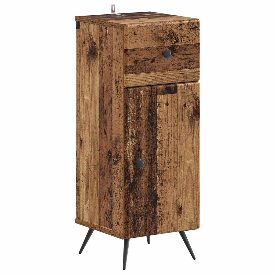 Badkamer Opbergkast BREDA Oud hout 30 x 31 x 80 cm Bewerkt hout
