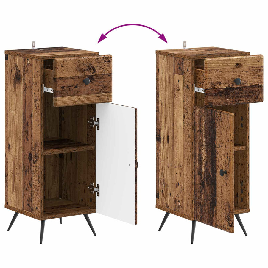 Badkamer Opbergkast BREDA Oud hout 30 x 31 x 80 cm Bewerkt hout