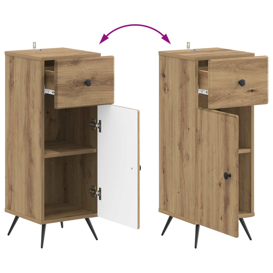 Badkamer Opbergkast BREDA Artisanaal eiken 30 x 31 x 80 cm