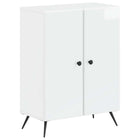 Badkamerkast 59,5x31x80 cm hoogglans wit metaal zwart