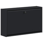 Schoenkast 71x17x43 cm zwart bewerkt hout muurmontage
