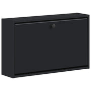 Schoenkast 71x17x43 cm zwart bewerkt hout muurmontage