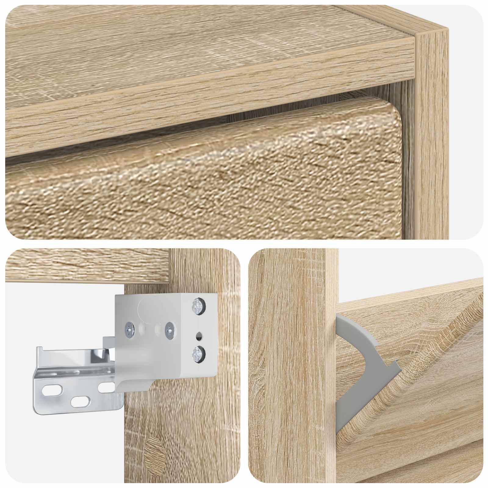 Wandgemonteerde Schoenkast BREDA 71 x 17 x 43 cm Bewerkt hout