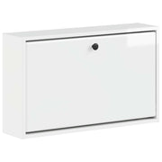 Schoenenkast 71x17x43 cm bewerkt hout hoogglans wit