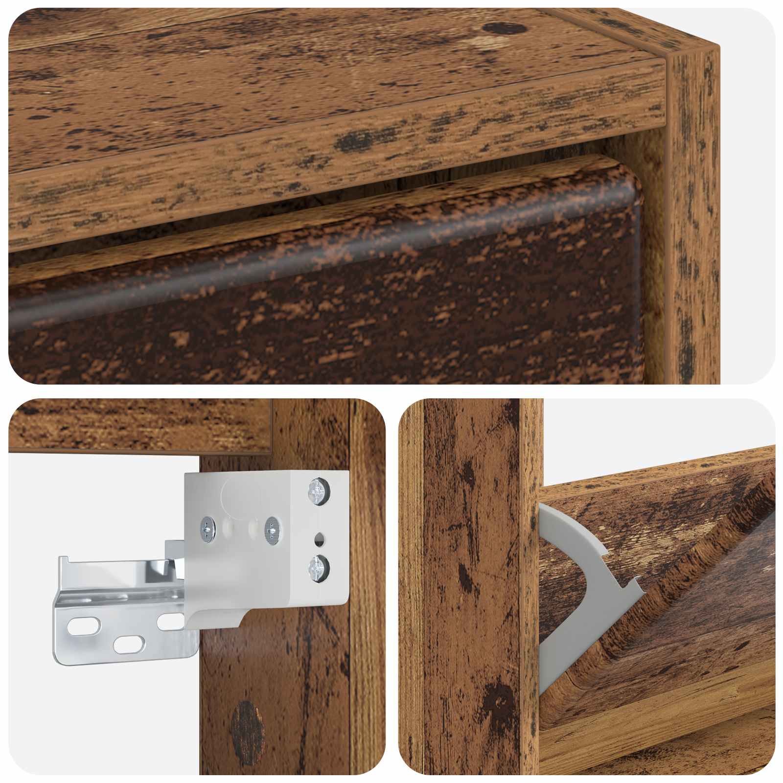 Wandgemonteerde Schoenkast BREDA 71 x 17 x 43 cm Bewerkt hout