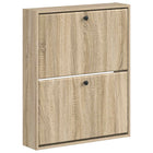 Schoenenkast wandmontage 71x17x86 cm bewerkt hout Sonoma eiken