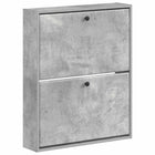 Wandkast schoenen 71x17x86 cm bewerkt hout betongrijs