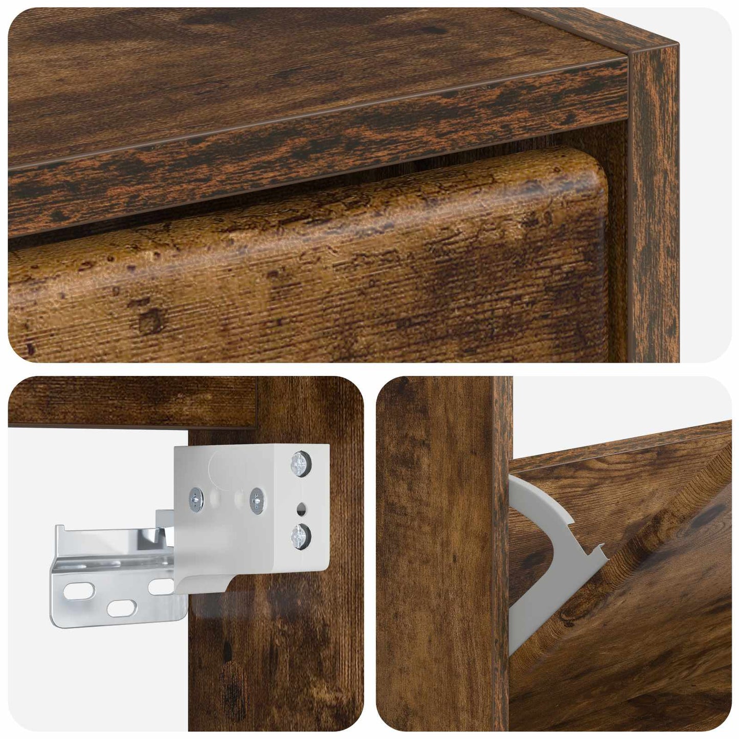 Wandgemonteerde Schoenkast BREDA 71 x 17 x 86 cm Bewerkt hout