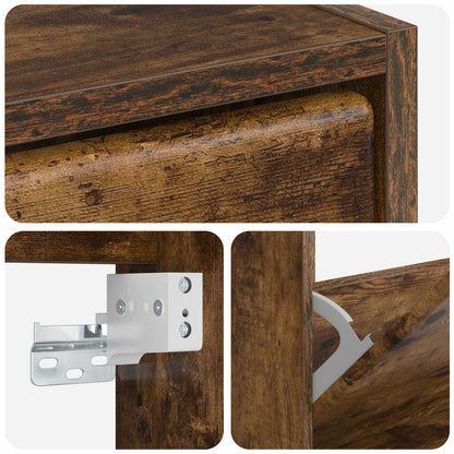 Wandgemonteerde Schoenkast BREDA 71 x 17 x 86 cm Bewerkt hout