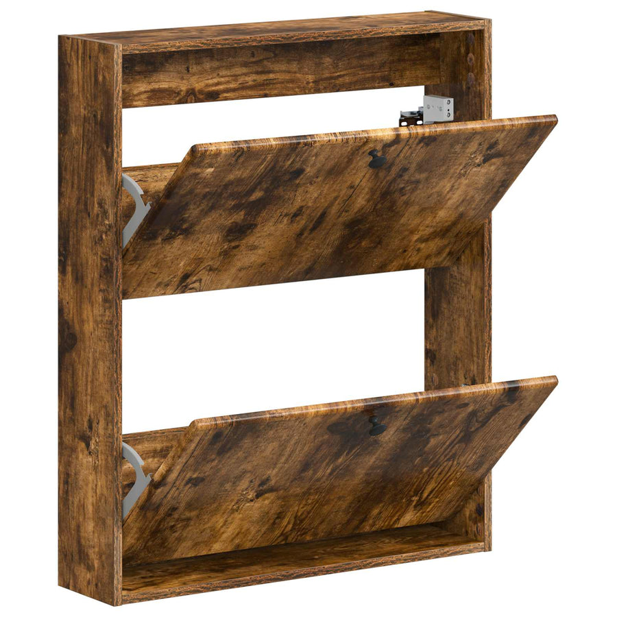 Wandgemonteerde Schoenkast BREDA 71 x 17 x 86 cm Bewerkt hout