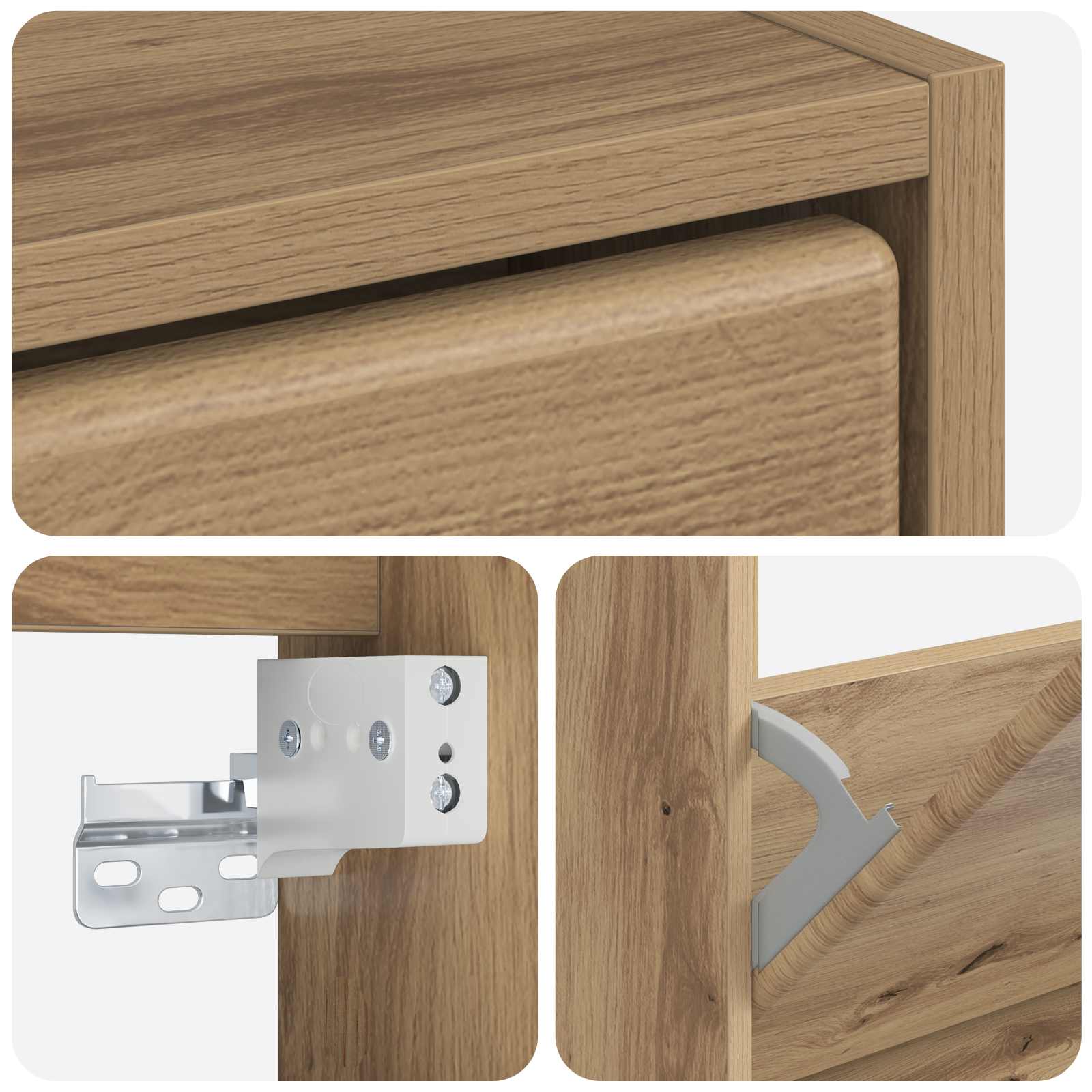 Wandgemonteerde Schoenkast BREDA 71 x 17 x 86 cm Bewerkt hout
