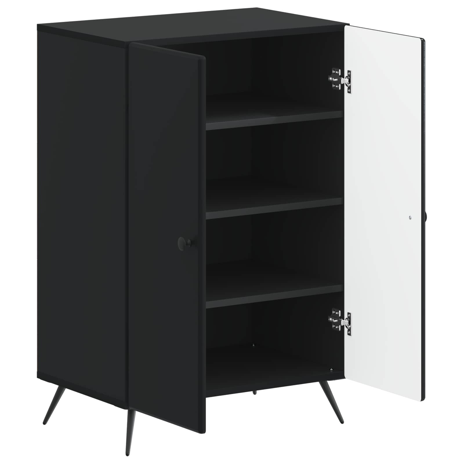 Schoenenkast BREDA 59,5 x 39,5 x 90 cm Bewerkt hout Zwart
