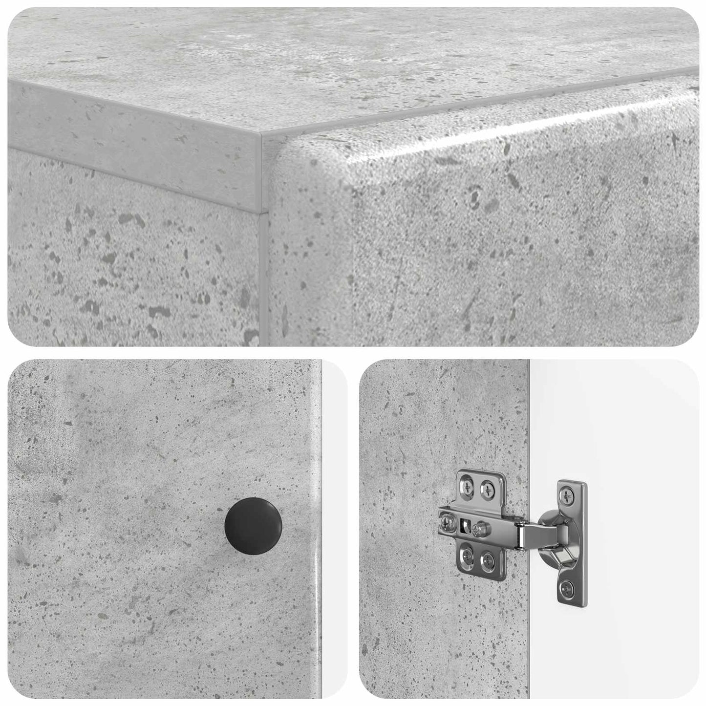 Schoenenkast BREDA 59,5 x 39,5 x 90 cm Bewerkt hout Betongrijs