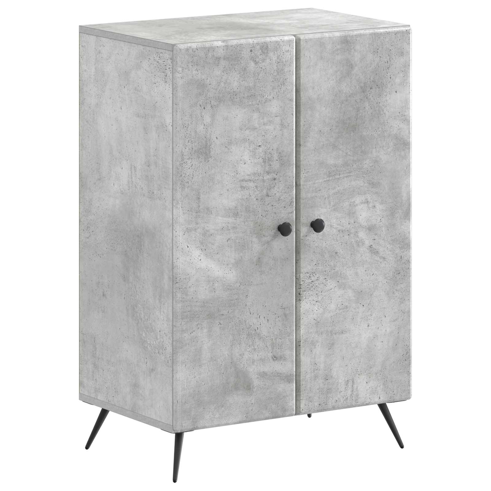 Schoenenkast BREDA 59,5 x 39,5 x 90 cm Bewerkt hout Betongrijs
